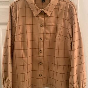 Halogen Beige Plaid Shirt